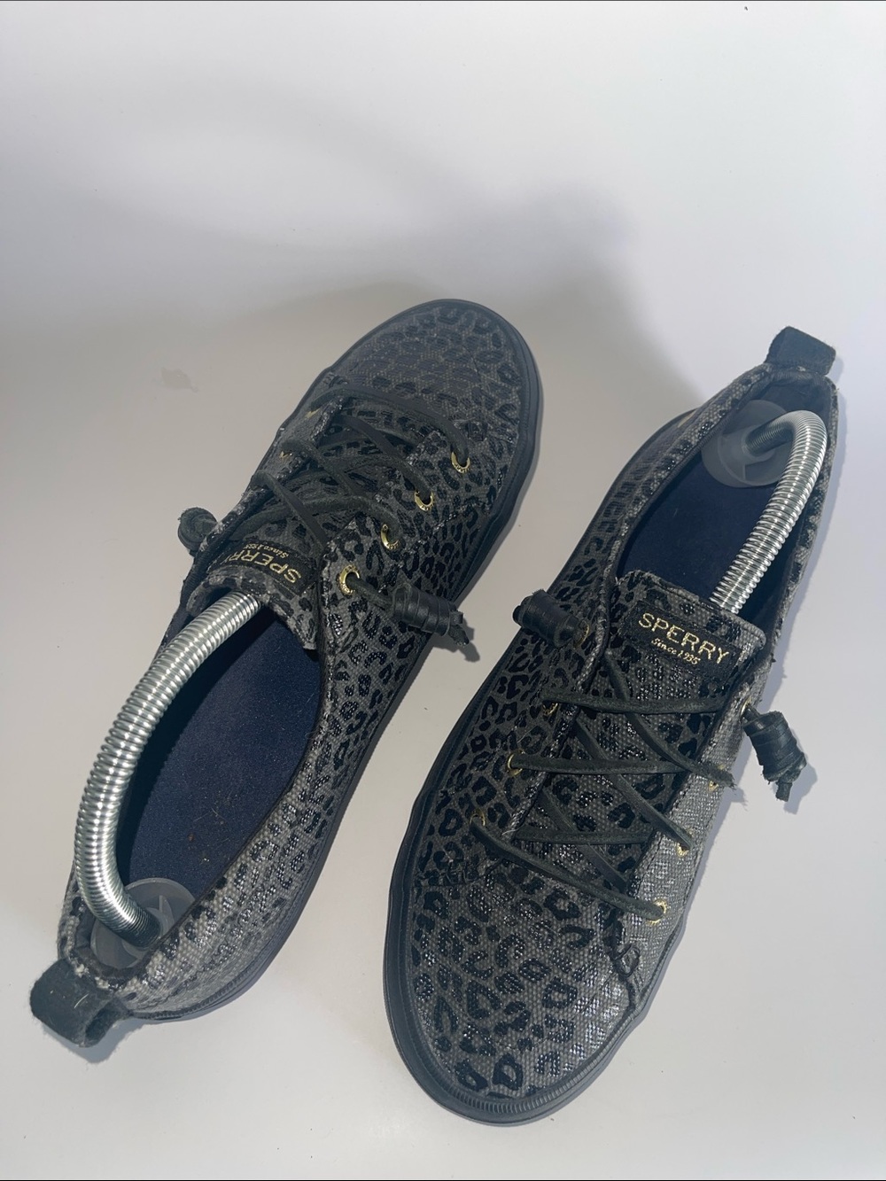 Sperry Women's Black Leopard Sparkle Casual Sneakers